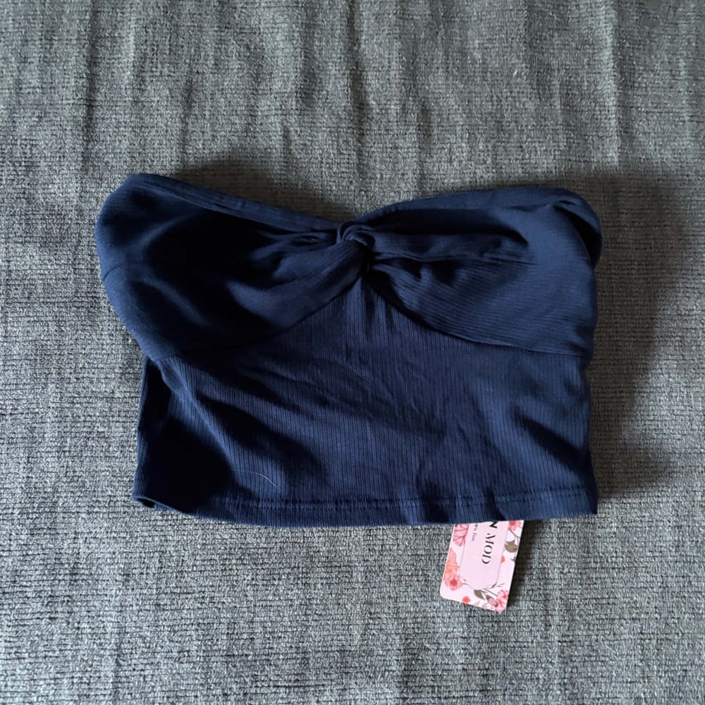 SHEIN MOD Deep Blue Ribbed Headband